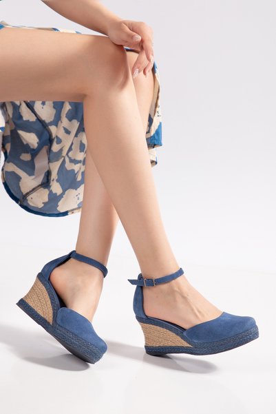 Elile Shoes صندل بكعب عريض من الجلد الطبيعي، مقاسات من 33 إلى 44-45