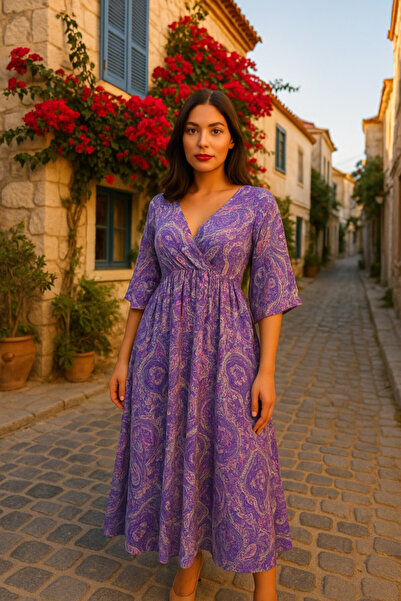 Efnaz style 7035 فستان-بَنَفْسَجِي
