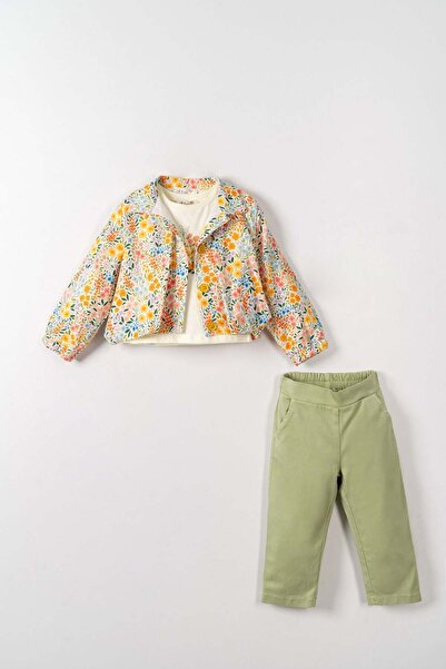 nk kids Nk Baby Girl Floral Printed Jacket 1-4 Years Orange