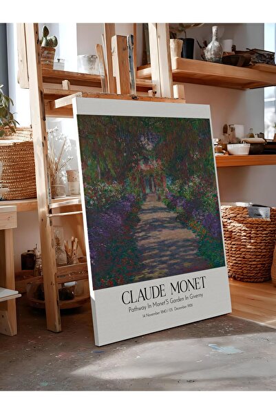 Postifull Claude Monet - Pathway in Monet's Garden in Giverny, Canvas Paintin...