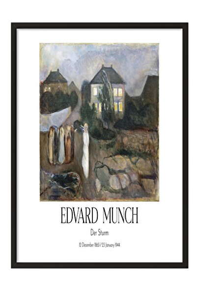 Postifull Edvard Munch - Oluja, slika u crnom okviru, umetnička serija BR:111739