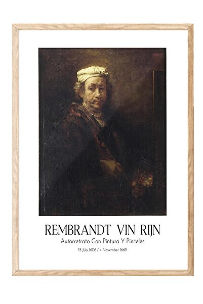 Postifull Rembrandt Vin Rijn - Autorretoato sa bojom i četkicama, Slikanje sa...