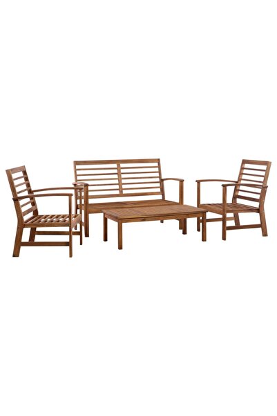 vidaxl Set mobilier de gradina, 4 piese, lemn masiv de acacia