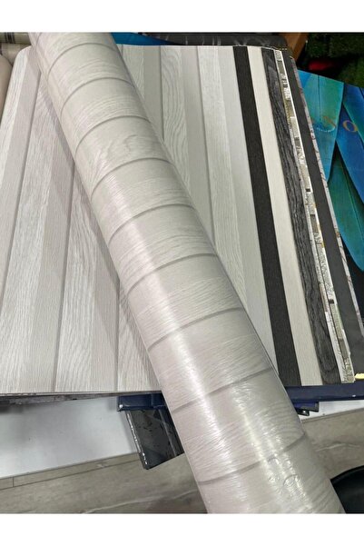borella Duvar Kağıdı 16m2 Beyaz Lambiri Desenli