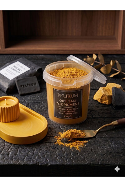 Pelirum Toz Sarı Pigment 100 gr - Dekoratif Taş Tozu Renklendirici Renk Tozu-...
