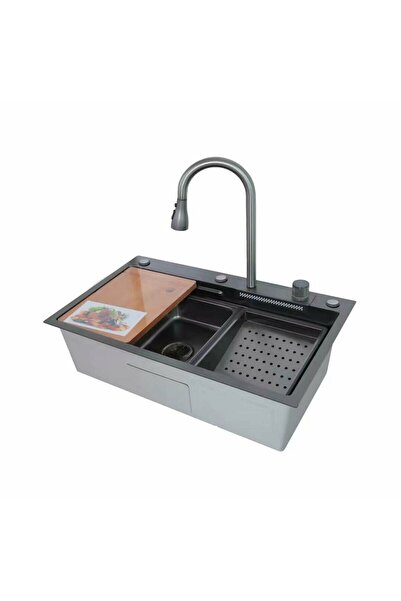 Smart Heater & Cooler Модерна кухненска мивка, цвят: черен, многофункционална...