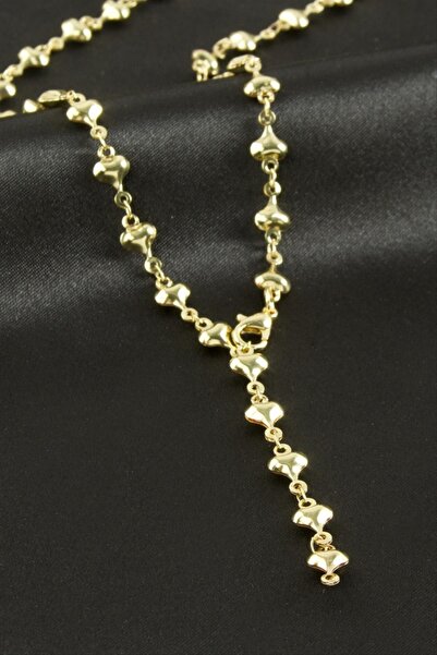 ZERO LAND Nhrhls Heart Metal Y Necklace - (113404) Silver Color