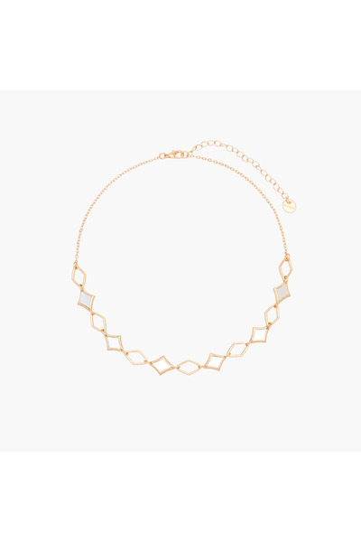 Lifestyle Metal Geometric Design Link Necklace