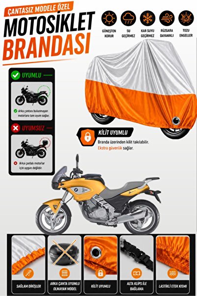 Cemku Twin غطاء محرك متوافق مع سيارة BMW F 650 CS باللون الرمادي من الأعلى وا...