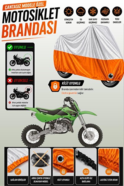 Cemku Twin غطاء محرك متوافق مع كاواساكي KX 65 باللون الرمادي من الأعلى والبرت...