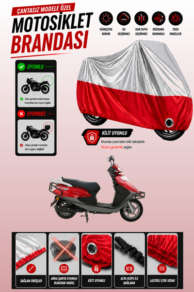 Cemku Twin Top Gray - Bottom Red Abush Speedy 125I Compatible Engine Cover, R...