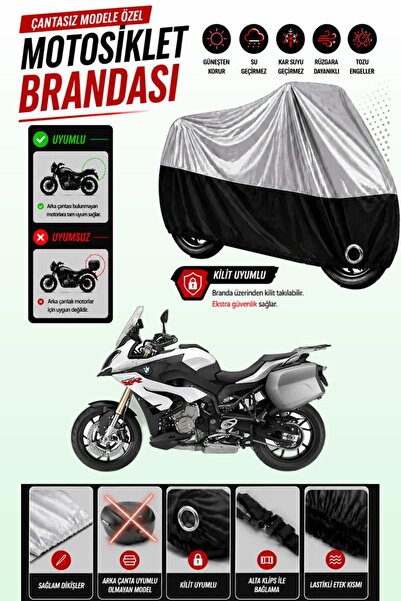 Cemku Twin غطاء محرك متوافق مع سيارة BMW S 1000 XR باللون الرمادي من الأعلى و...