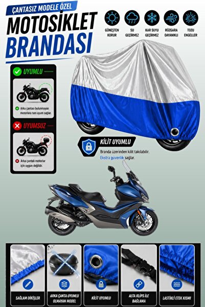 Cemku Twin غطاء محرك متوافق مع Kymco Xciting S 400 باللون الرمادي من الأعلى و...