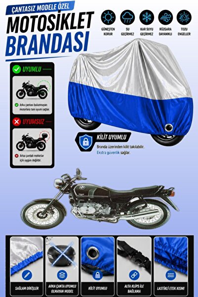 Cemku Twin غطاء محرك علوي رمادي - سفلي أزرق متوافق مع سيارة BMW R 100 R، غير ...