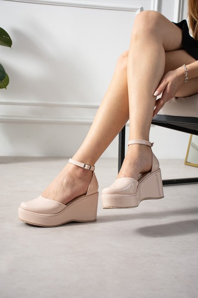 ZENNESHOES Erica Dolgu topuklu Bilekten Kemerli kadın ayakkabı