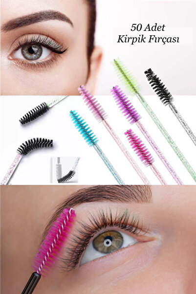 Easy Beauty 50 Adet Profesyonel Kirpik Fırçası Paketi Kaş Kirpik Tarama Fırçası