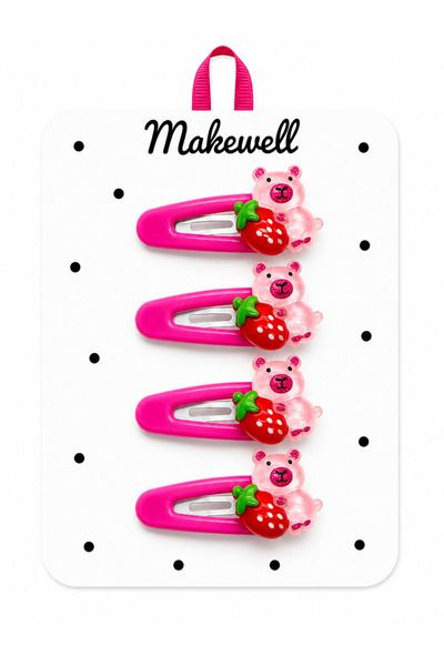MakeWell Set de 4 agrafe de păr pentru fete cu flori și figurine de capibara ...