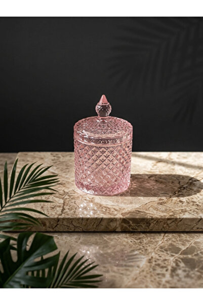 zarifcam Balsa Deli Glassware Kapaklı Renkli Cam Şekerlik Orta Boy 8x8 cm – M...