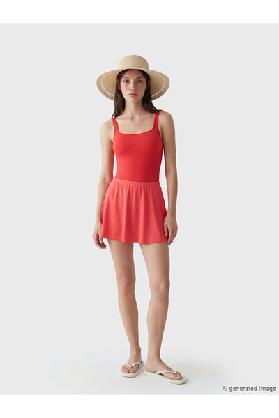 LC Waikiki Women's swim shorts skirt with elastic waist