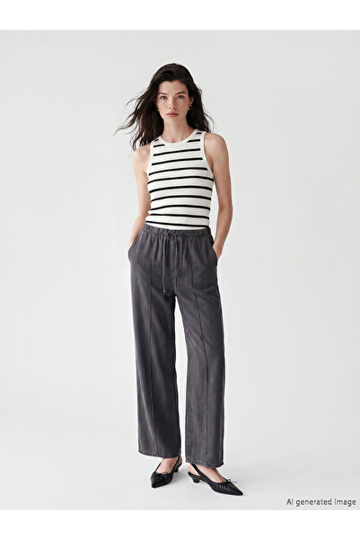 LC Waikiki YK PLUS FARKIYLA Pantaloni de damă din denim cu talie elastică și ...