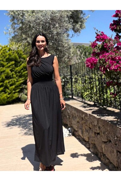 Atelier Derin Μαύρο αμάνικο φόρεμα Beli Verev