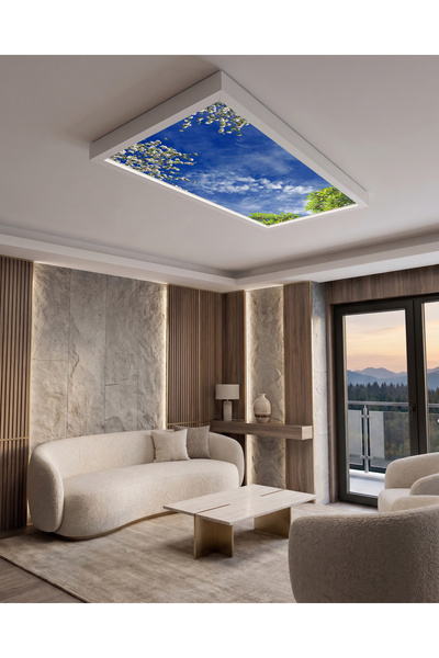 Gökyüzü Panel 60x120 106W, Sıva Üstü, Güçlü Led Aydınlatma, Yağmur Bulutu, Ta...