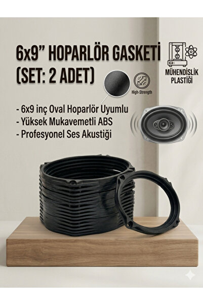 nilestrem 6x9" Oval Hoparlör Çerçeve Gasket ABS Plastik 2 Adet
