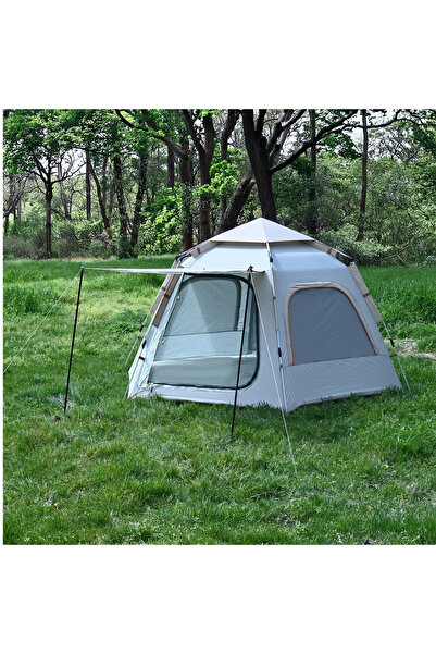 Bysay TAM OTOMATİK 4-6 KİŞİLİK TENTELİ ALTIGEN KAMP ÇADIRI 280X240X155 (KREM)