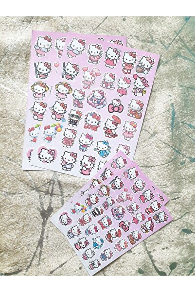 Alaa Butik Online Hello Kitty Temalı Sticker 3 Seti 90 Adet Farklı Boy Defter...