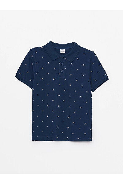 LC Waikiki Lcw Kids Navy Blue Polo Collar Short Sleeve Boys' T-Shirt