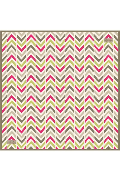 LA BOUTIQUE Sura Silk Scarf 2136 - 03 White Mixed Pattern