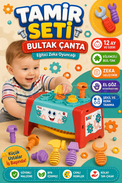 Doğan Oyuncak Dünyası Tamir Seti Bultak Çanta - Tak-Çak Oyuncak - Bebek Oyunc...