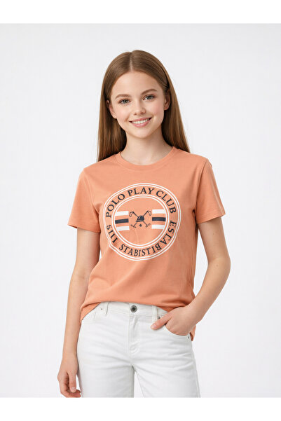 Polo Play By Styli Teen Girls Graphic Logo Crew Neck T-Shirt