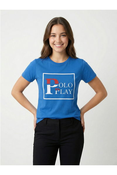 Polo Play By Styli Teen Girls Graphic Logo Crew Neck T-Shirt