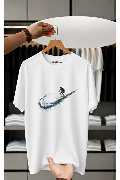 İnazuma Outdoors Unisex Oversize Printed Cotton Crew Neck Short Sleeve White ...