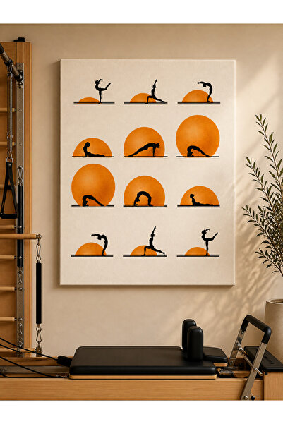 FTRMALZEMECİM Gün Batımı Yoga Kanvas Tablo | Minimalist Pilates & Yoga Dekoru