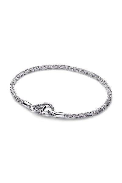 Pandora Pavé Klipsli Tilkikuyruğu Zincir Charm Bileklik