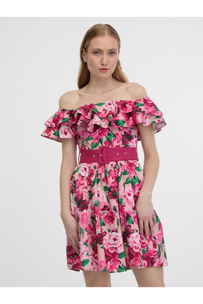 ORSAY Dark pink women's floral dress