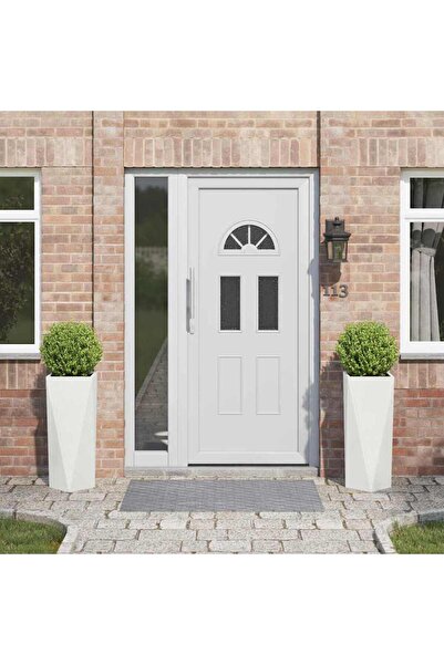 vidaxl Jardiniera 2 pcs Alb 30 x 30 x 75 cm Otel