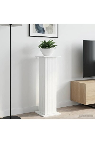 vidaxl Suport pentru plante 2 pcs Alb foarte lucios Lemn prelucrat