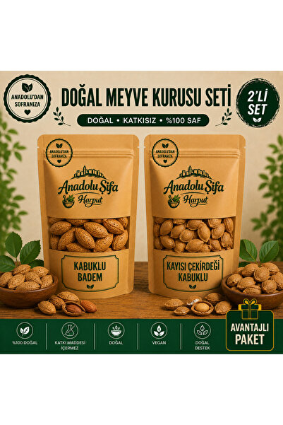 Anadolu Şifa Harput Kabuklu Badem & Kabuklu Kayısı Çekirdeği 1 Kg x2 Doğal ve...