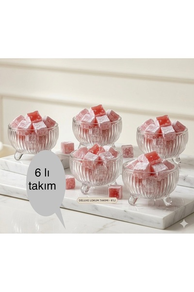 DİBA AVM 6lı üç ayaklı çizgili kase sunum luk reçellik kahvaltı kase dondutma...