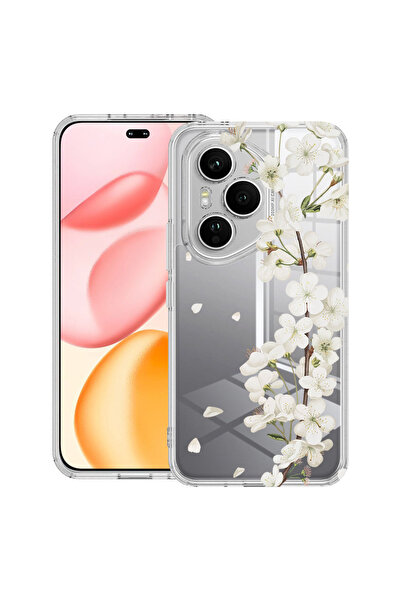 bestcase Husă Antișoc pentru Honor 400 Pro, Florală - Floare de cireș albă es...