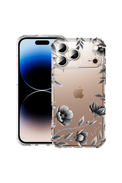 bestcase Husă Antișoc pentru Apple iPhone 17 Pro, Negru Floral, 2052025 AS 2035