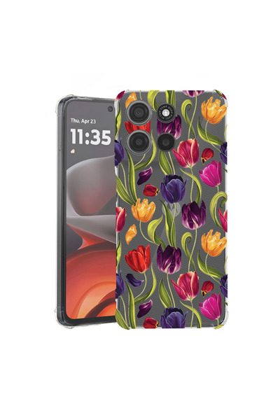 bestcase Husă Antișoc pentru Motorola Moto G86 Power, Floral - Model cu Lalel...