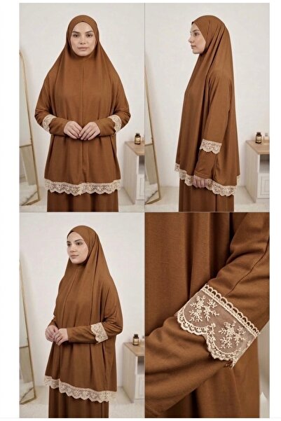 Handmade Dantel detaylı Namaz Kıyafeti Namazlık Takım (tesettür elbise)