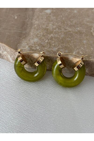 BIJUTERI Colorful Resin Curved Hoop Earrings