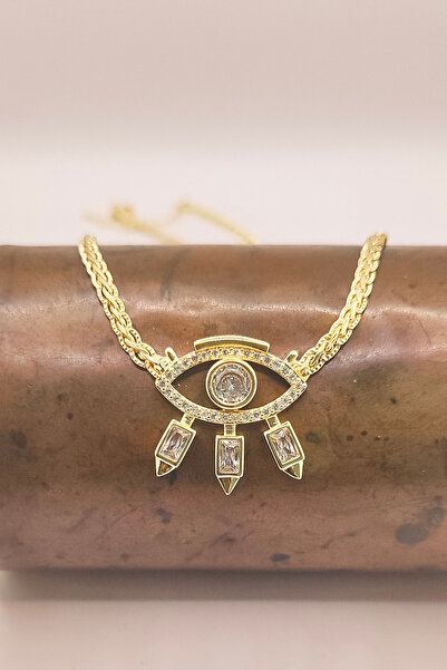Burcu Dinçer Accessories Kadın Kuyumcu İşçiliği 14K Altın Kaplama Dikdörtgen ...