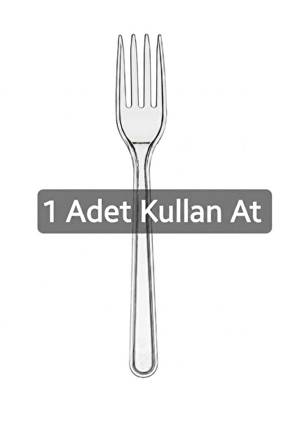 MLK Plastik Şeffaf Çatal 1 Adet Kullan At