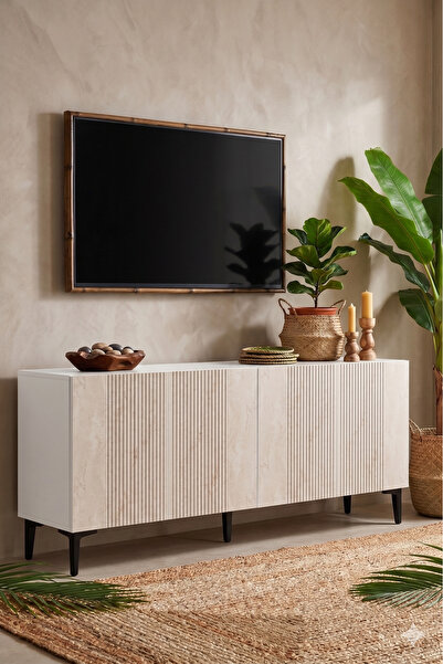 YUMEDİ DESİGN KA1813BT - TARÇIN KONSOL ,TV SEHPASI , ÇOK AMAÇLI DOLAP, KAHVE ...